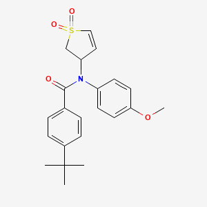 molecular formula C22H25NO4S B2503951 4-(叔丁基)-N-(1,1-二氧化-2,3-二氢噻吩-3-基)-N-(4-甲氧基苯基)苯甲酰胺 CAS No. 863022-99-5