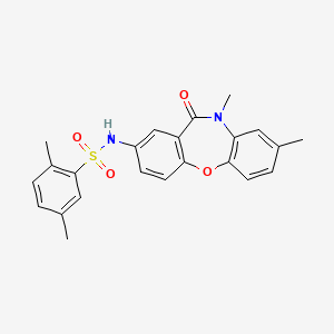 molecular formula C23H22N2O4S B2503953 N-(8,10-dimethyl-11-oxo-10,11-dihydrodibenzo[b,f][1,4]oxazepin-2-yl)-2,5-dimethylbenzenesulfonamide CAS No. 921899-15-2