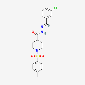 molecular formula C20H22ClN3O3S B2503955 N'-[(1E)-(3-chlorophenyl)methylidene]-1-(4-methylbenzenesulfonyl)piperidine-4-carbohydrazide CAS No. 478030-17-0
