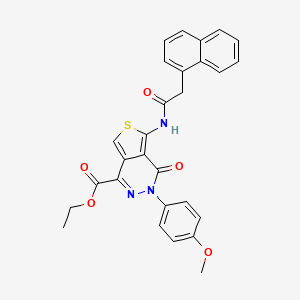 molecular formula C28H23N3O5S B2503959 3-(4-甲氧基苯基)-5-(2-(萘-1-基)乙酰氨基)-4-氧代-3,4-二氢噻吩并[3,4-d]嘧啶-1-羧酸乙酯 CAS No. 851952-44-8