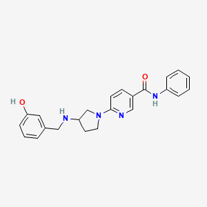 molecular formula C23H24N4O2 B2503966 6-(3-{[(3-hydroxyphenyl)methyl]amino}pyrrolidin-1-yl)-N-phenylpyridine-3-carboxamide CAS No. 1251622-76-0