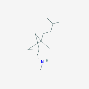 molecular formula C12H23N B2503969 N-Methyl-1-[3-(3-methylbutyl)-1-bicyclo[1.1.1]pentanyl]methanamine CAS No. 2287274-56-8