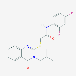 molecular formula C20H19F2N3O2S B2503971 N-(2,4-difluorophenyl)-2-{[3-(2-methylpropyl)-4-oxo-3,4-dihydroquinazolin-2-yl]sulfanyl}acetamide CAS No. 255865-21-5
