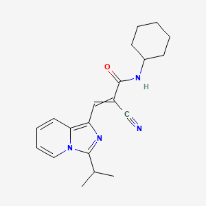 molecular formula C20H24N4O B2503972 2-氰基-N-环己基-3-[3-(丙-2-基)咪唑并[1,5-a]吡啶-1-基]丙-2-烯酰胺 CAS No. 1394801-36-5