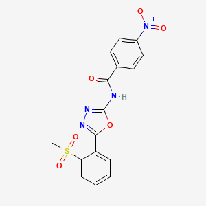 molecular formula C16H12N4O6S B2503982 N-(5-(2-(methylsulfonyl)phenyl)-1,3,4-oxadiazol-2-yl)-4-nitrobenzamide CAS No. 886920-74-7