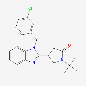 molecular formula C22H24ClN3O B2503983 1-(tert-butyl)-4-(1-(3-chlorobenzyl)-1H-benzo[d]imidazol-2-yl)pyrrolidin-2-one CAS No. 878693-90-4