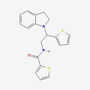 molecular formula C19H18N2OS2 B2503987 N-(2-(indolin-1-yl)-2-(thiophen-2-yl)ethyl)thiophene-2-carboxamide CAS No. 898459-13-7