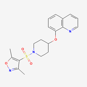 3,5-Dimethyl-4-((4-(quinolin-8-yloxy)piperidin-1-yl)sulfonyl)isoxazole