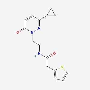 molecular formula C15H17N3O2S B2503998 2-(噻吩-2-基)乙酰胺-N-(2-(3-环丙基-6-氧代嘧啶-1(6H)-基)乙基) CAS No. 2034430-11-8