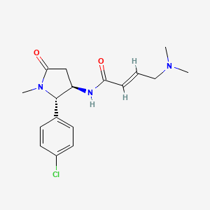 molecular formula C17H22ClN3O2 B2504004 (E)-N-[(2S,3R)-2-(4-Chlorophenyl)-1-methyl-5-oxopyrrolidin-3-yl]-4-(dimethylamino)but-2-enamide CAS No. 2411177-32-5