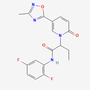 molecular formula C18H16F2N4O3 B2504013 N-(2,5-二氟苯基)-2-[5-(3-甲基-1,2,4-噁二唑-5-基)-2-氧代吡啶-1(2H)-基]丁酰胺 CAS No. 1396556-05-0