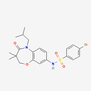 molecular formula C21H25BrN2O4S B2504030 4-溴-N-(5-异丁基-3,3-二甲基-4-氧代-2,3,4,5-四氢苯并[b][1,4]恶二嗪-8-基)苯磺酰胺 CAS No. 922050-42-8