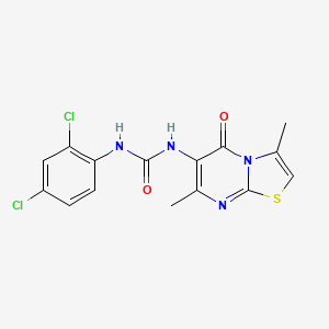 molecular formula C15H12Cl2N4O2S B2504041 1-(2,4-二氯苯基)-3-(3,7-二甲基-5-氧代-5H-噻唑并[3,2-a]嘧啶-6-基)脲 CAS No. 1021051-73-9