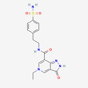 molecular formula C17H19N5O4S B2504045 5-ethyl-3-oxo-N-(4-sulfamoylphenethyl)-3,5-dihydro-2H-pyrazolo[4,3-c]pyridine-7-carboxamide CAS No. 1226450-11-8