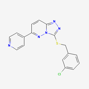 molecular formula C17H12ClN5S B2504049 3-((3-Chlorobenzyl)thio)-6-(pyridin-4-yl)-[1,2,4]triazolo[4,3-b]pyridazine CAS No. 891112-43-9