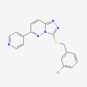 molecular formula C17H12ClN5S B2504049 4-(3-{[(3-chlorophenyl)methyl]sulfanyl}-[1,2,4]triazolo[4,3-b]pyridazin-6-yl)pyridine CAS No. 891112-43-9