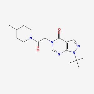 molecular formula C17H25N5O2 B2504050 1-(tert-butyl)-5-(2-(4-methylpiperidin-1-yl)-2-oxoethyl)-1H-pyrazolo[3,4-d]pyrimidin-4(5H)-one CAS No. 863447-57-8