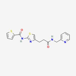 N-(4-(3-oxo-3-((pyridin-2-ylmethyl)amino)propyl)thiazol-2-yl)thiophene-2-carboxamide