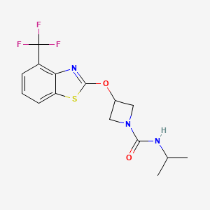 molecular formula C15H16F3N3O2S B2504056 N-异丙基-3-((4-(三氟甲基)苯并[d]噻唑-2-基)氧基)氮杂环丁烷-1-甲酰胺 CAS No. 1421522-95-3