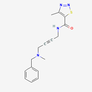 molecular formula C16H18N4OS B2504057 N-(4-(benzyl(methyl)amino)but-2-yn-1-yl)-4-methyl-1,2,3-thiadiazole-5-carboxamide CAS No. 1396800-47-7