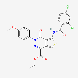 molecular formula C23H17Cl2N3O5S B2504061 Ethyl 5-(2,4-dichlorobenzamido)-3-(4-methoxyphenyl)-4-oxo-3,4-dihydrothieno[3,4-d]pyridazine-1-carboxylate CAS No. 851952-06-2