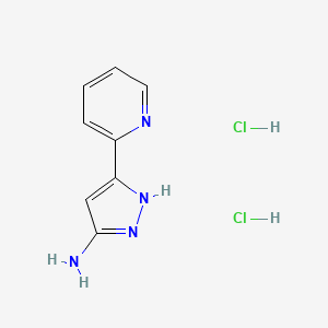 molecular formula C8H10Cl2N4 B2504066 3-(Pyridin-2-yl)-1H-pyrazol-5-amine dihydrochloride CAS No. 1239966-23-4