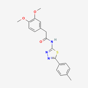 molecular formula C19H19N3O3S B2504067 2-(3,4-dimethoxyphenyl)-N-(5-(p-tolyl)-1,3,4-thiadiazol-2-yl)acetamide CAS No. 476462-08-5