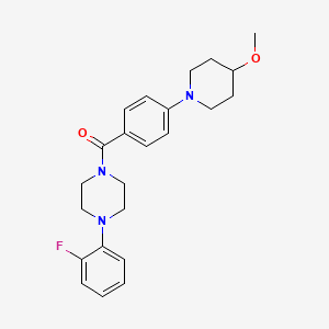 molecular formula C23H28FN3O2 B2504072 (4-(2-Fluorophenyl)piperazin-1-yl)(4-(4-methoxypiperidin-1-yl)phenyl)methanone CAS No. 2034468-54-5
