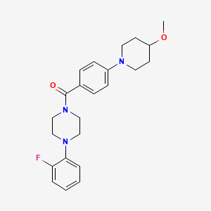 molecular formula C23H28FN3O2 B2504072 1-(2-fluorophenyl)-4-[4-(4-methoxypiperidin-1-yl)benzoyl]piperazine CAS No. 2034468-54-5