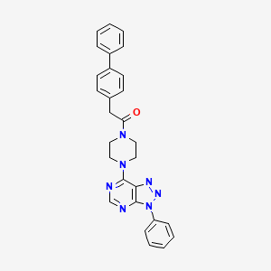 2-([1,1'-biphenyl]-4-yl)-1-(4-(3-phenyl-3H-[1,2,3]triazolo[4,5-d]pyrimidin-7-yl)piperazin-1-yl)ethanone