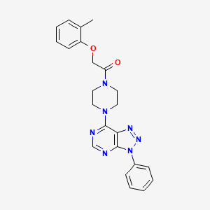 molecular formula C23H23N7O2 B2504079 1-(4-(3-phenyl-3H-[1,2,3]triazolo[4,5-d]pyrimidin-7-yl)piperazin-1-yl)-2-(o-tolyloxy)ethanone CAS No. 920406-20-8