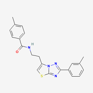 molecular formula C21H20N4OS B2504082 4-methyl-N-(2-(2-(m-tolyl)thiazolo[3,2-b][1,2,4]triazol-6-yl)ethyl)benzamide CAS No. 894022-92-5