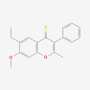 molecular formula C19H18O2S B2504087 6-乙基-7-甲氧基-2-甲基-3-苯基-4H-香豆素-4-硫酮 CAS No. 129414-79-5