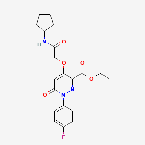 molecular formula C20H22FN3O5 B2504102 4-[2-(环戊基氨基)-2-氧代乙氧基]-1-(4-氟苯基)-6-氧代吡啶二嗪-3-羧酸乙酯 CAS No. 899992-14-4