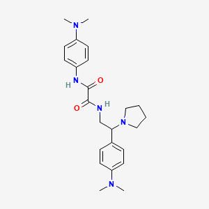 molecular formula C24H33N5O2 B2504107 N1-(4-(dimethylamino)phenyl)-N2-(2-(4-(dimethylamino)phenyl)-2-(pyrrolidin-1-yl)ethyl)oxalamide CAS No. 941958-57-2