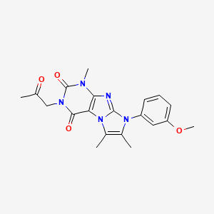 molecular formula C20H21N5O4 B2504118 8-(3-methoxyphenyl)-1,6,7-trimethyl-3-(2-oxopropyl)-1H,2H,3H,4H,8H-imidazo[1,2-g]purine-2,4-dione CAS No. 876670-49-4