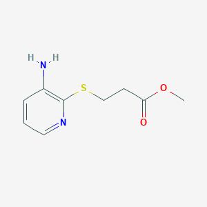 molecular formula C9H12N2O2S B2504128 3-[(3-氨基吡啶-2-基)硫代]丙酸甲酯 CAS No. 111042-83-2