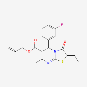 molecular formula C19H19FN2O3S B2504131 allyl 2-ethyl-5-(3-fluorophenyl)-7-methyl-3-oxo-3,5-dihydro-2H-thiazolo[3,2-a]pyrimidine-6-carboxylate CAS No. 620555-05-7