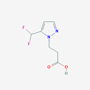 molecular formula C7H8F2N2O2 B2504133 3-[5-(difluoromethyl)-1H-pyrazol-1-yl]propanoic acid CAS No. 1780740-42-2