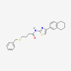 molecular formula C24H26N2OS2 B2504137 4-(benzylthio)-N-(4-(5,6,7,8-tetrahydronaphthalen-2-yl)thiazol-2-yl)butanamide CAS No. 923431-38-3