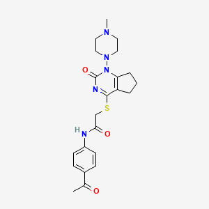 N-(4-acetylphenyl)-2-((1-(4-methylpiperazin-1-yl)-2-oxo-2,5,6,7-tetrahydro-1H-cyclopenta[d]pyrimidin-4-yl)thio)acetamide