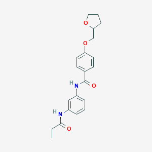 molecular formula C21H24N2O4 B250414 N-[3-(propionylamino)phenyl]-4-(tetrahydro-2-furanylmethoxy)benzamide 