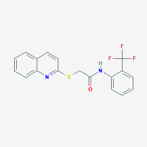 molecular formula C18H13F3N2OS B2504140 2-(喹啉-2-基硫基)-N-(2-(三氟甲基)苯基)乙酰胺 CAS No. 670270-64-1