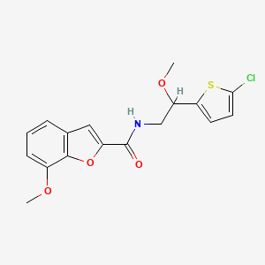 molecular formula C17H16ClNO4S B2504142 N-(2-(5-chlorothiophen-2-yl)-2-methoxyethyl)-7-methoxybenzofuran-2-carboxamide CAS No. 2034257-33-3