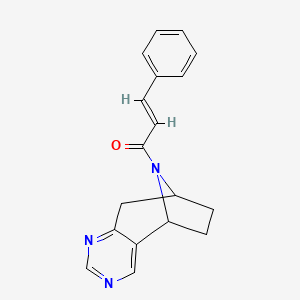 (E)-3-phenyl-1-((5R,8S)-6,7,8,9-tetrahydro-5H-5,8-epiminocyclohepta[d]pyrimidin-10-yl)prop-2-en-1-one