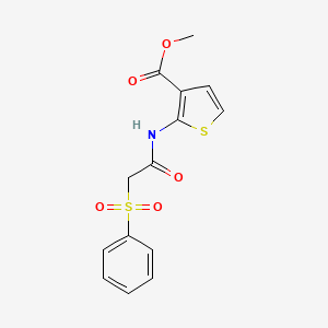 molecular formula C14H13NO5S2 B2504149 2-(2-(苯磺酰基)乙酰氨基)噻吩-3-甲酸甲酯 CAS No. 895463-24-8