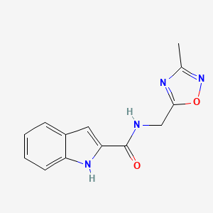 molecular formula C13H12N4O2 B2504151 N-((3-methyl-1,2,4-oxadiazol-5-yl)methyl)-1H-indole-2-carboxamide CAS No. 1179619-73-8