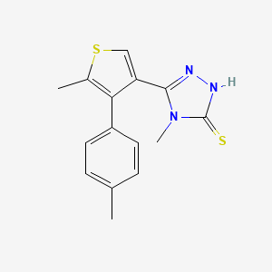 4-methyl-5-[5-methyl-4-(4-methylphenyl)thien-3-yl]-4H-1,2,4-triazole-3-thiol
