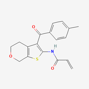 molecular formula C18H17NO3S B2504153 N-[3-(4-Methylbenzoyl)-5,7-dihydro-4H-thieno[2,3-c]pyran-2-yl]prop-2-enamide CAS No. 2305561-39-9