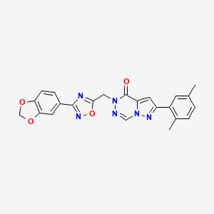 molecular formula C23H18N6O4 B2504154 1-((3-(Benzo[d][1,3]dioxol-5-il)-1,2,4-oxadiazol-5-il)metil)-8-(2,5-dimetilfenil)pirazolo[1,5-d][1,2,4]triazinona CAS No. 1251615-82-3